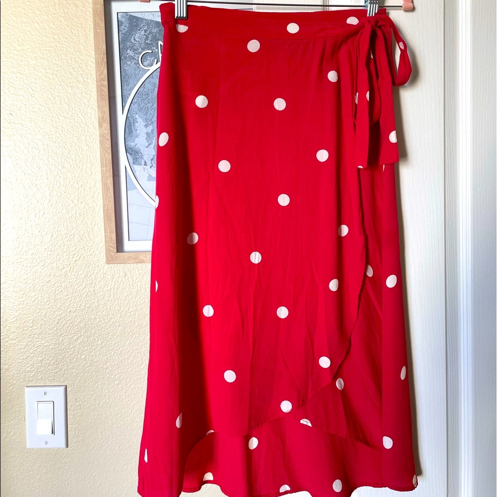Loft polka dot skirt